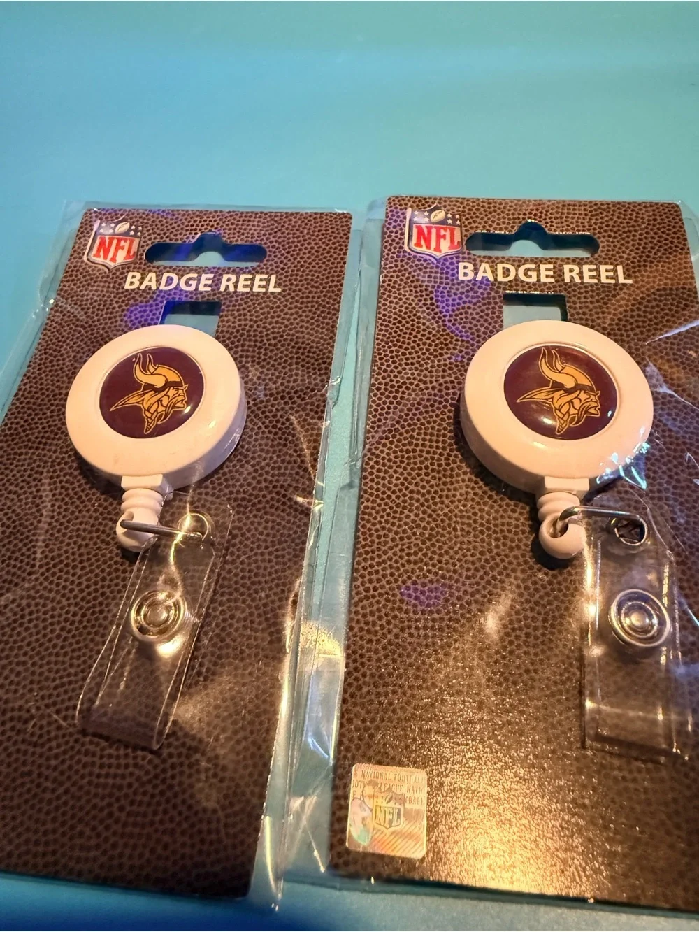 NFL Minnesota Vikings Pink and Purple Badge Reel Duo with Team Logo
